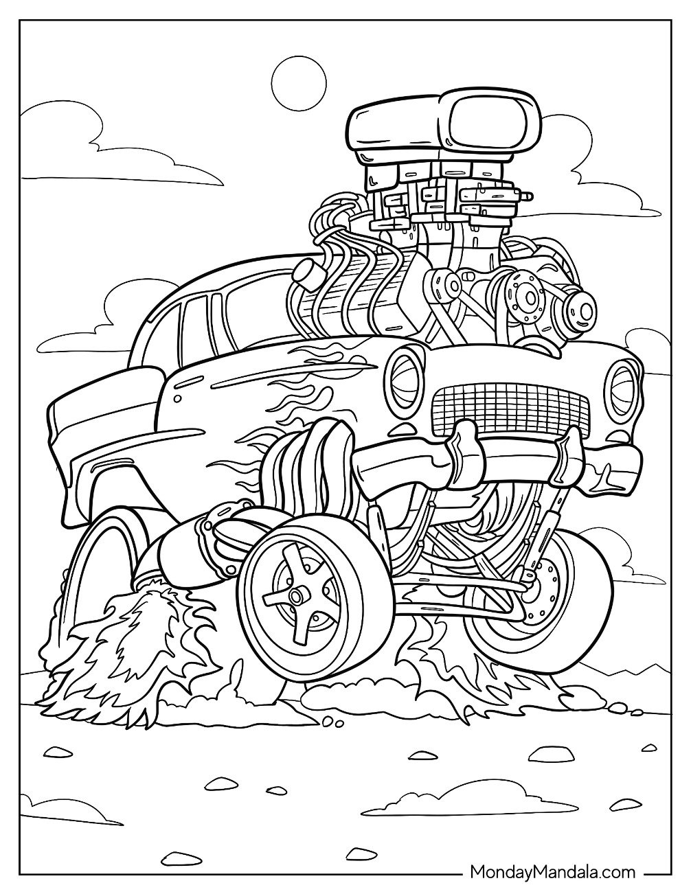 20 Hot Rod Coloring Pages Free PDF Printables 