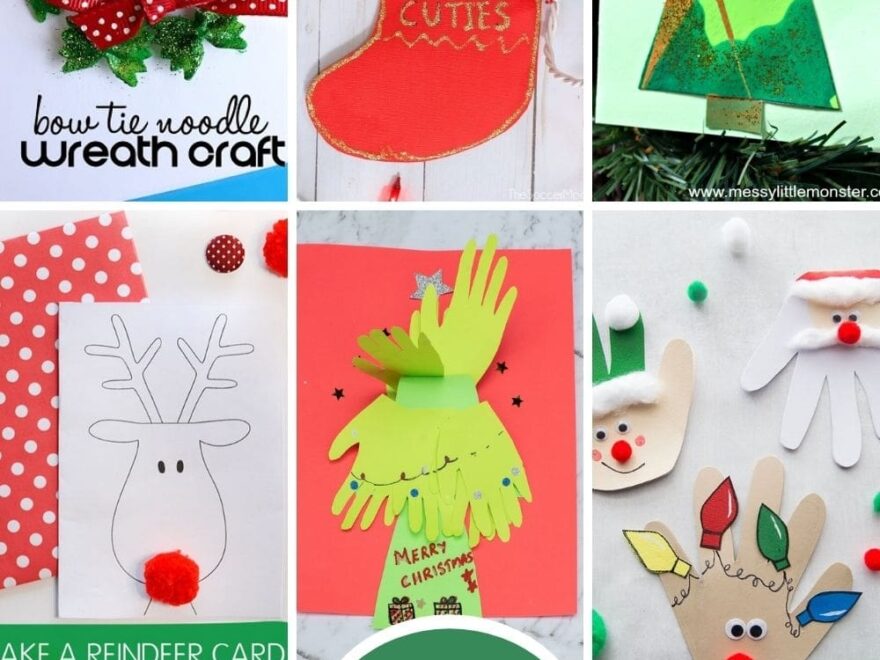 30 Simple Christmas Cards Kids Can Make Crafts By Ria