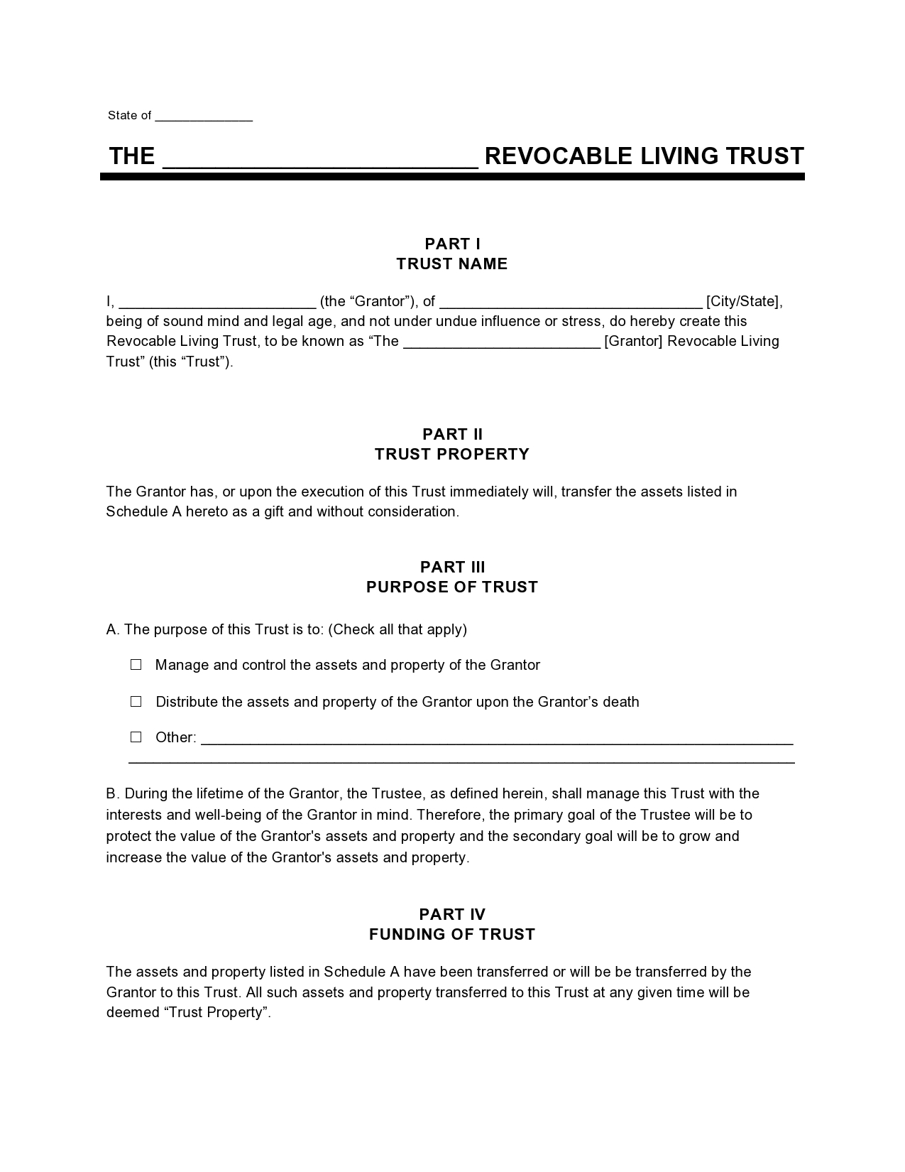 Free Printable Will And Trust Forms