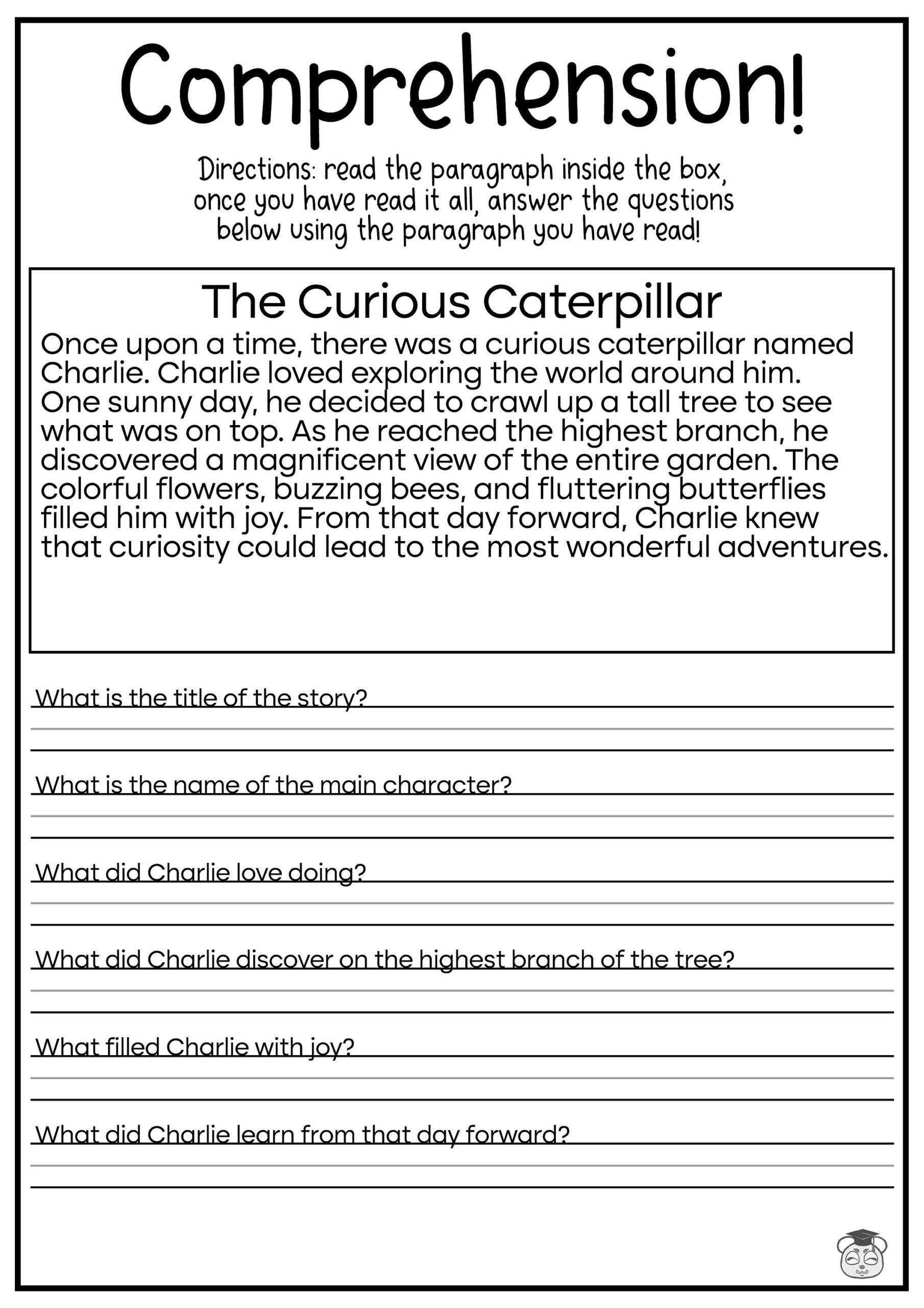 5 Printable Reading Comprehension English Worksheets Ages 4 7 KG1 Worksheets Library