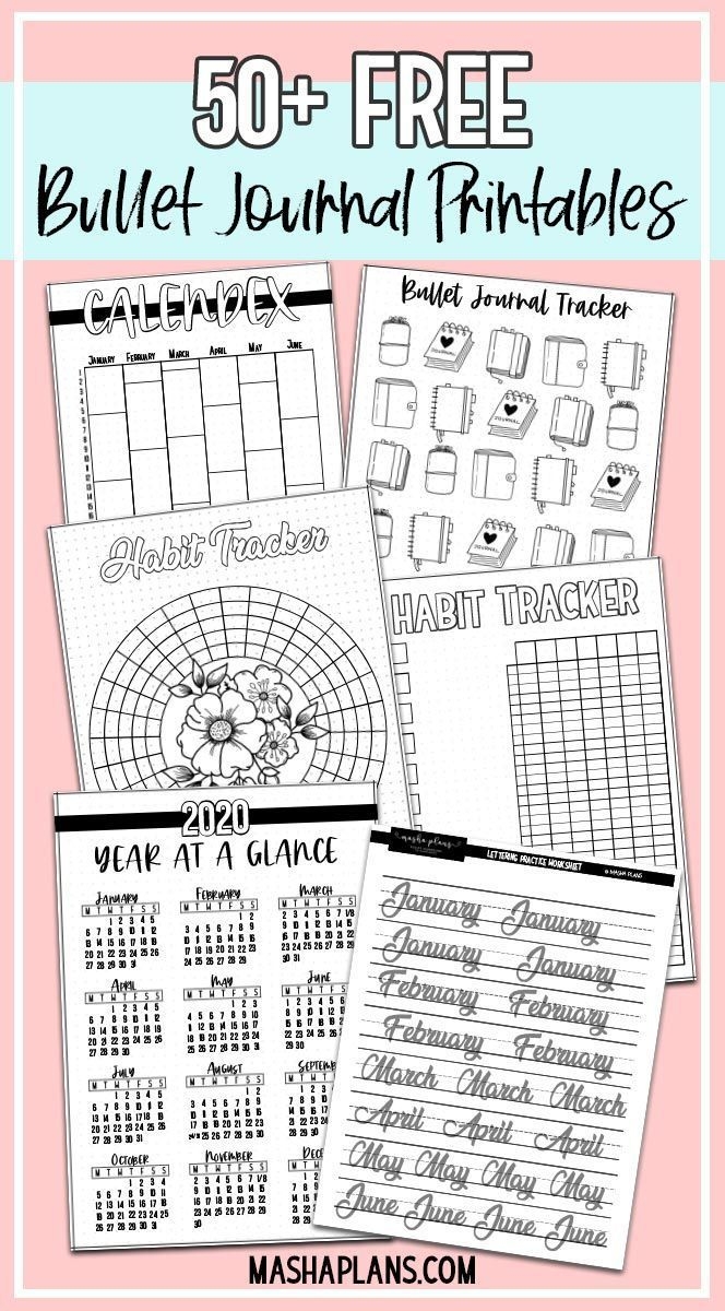50 FREE Bullet Journal Printables
