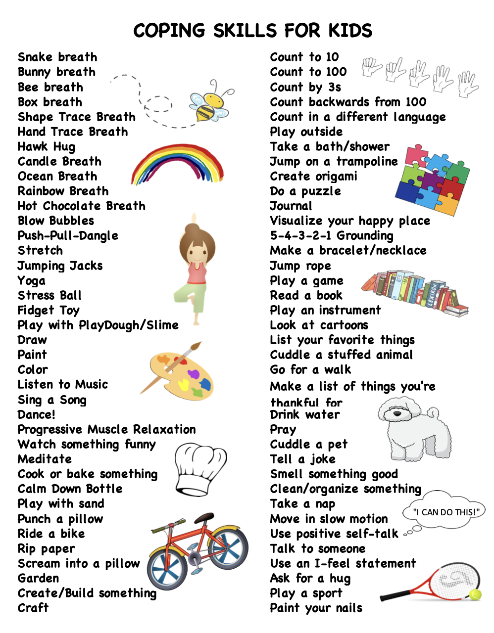 Free Printable Coping Skills Worksheets