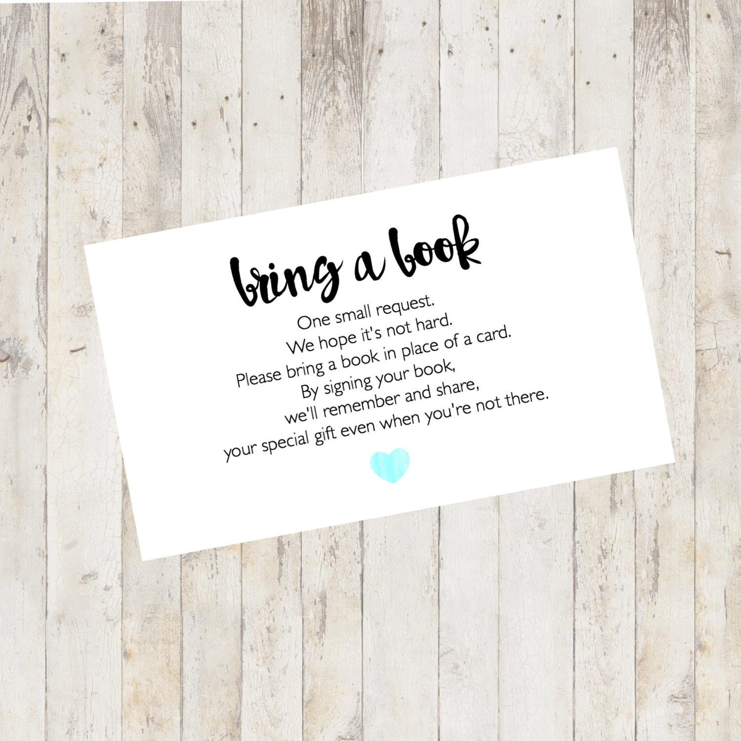 Bring A Book Baby Shower Insert Free Printable
