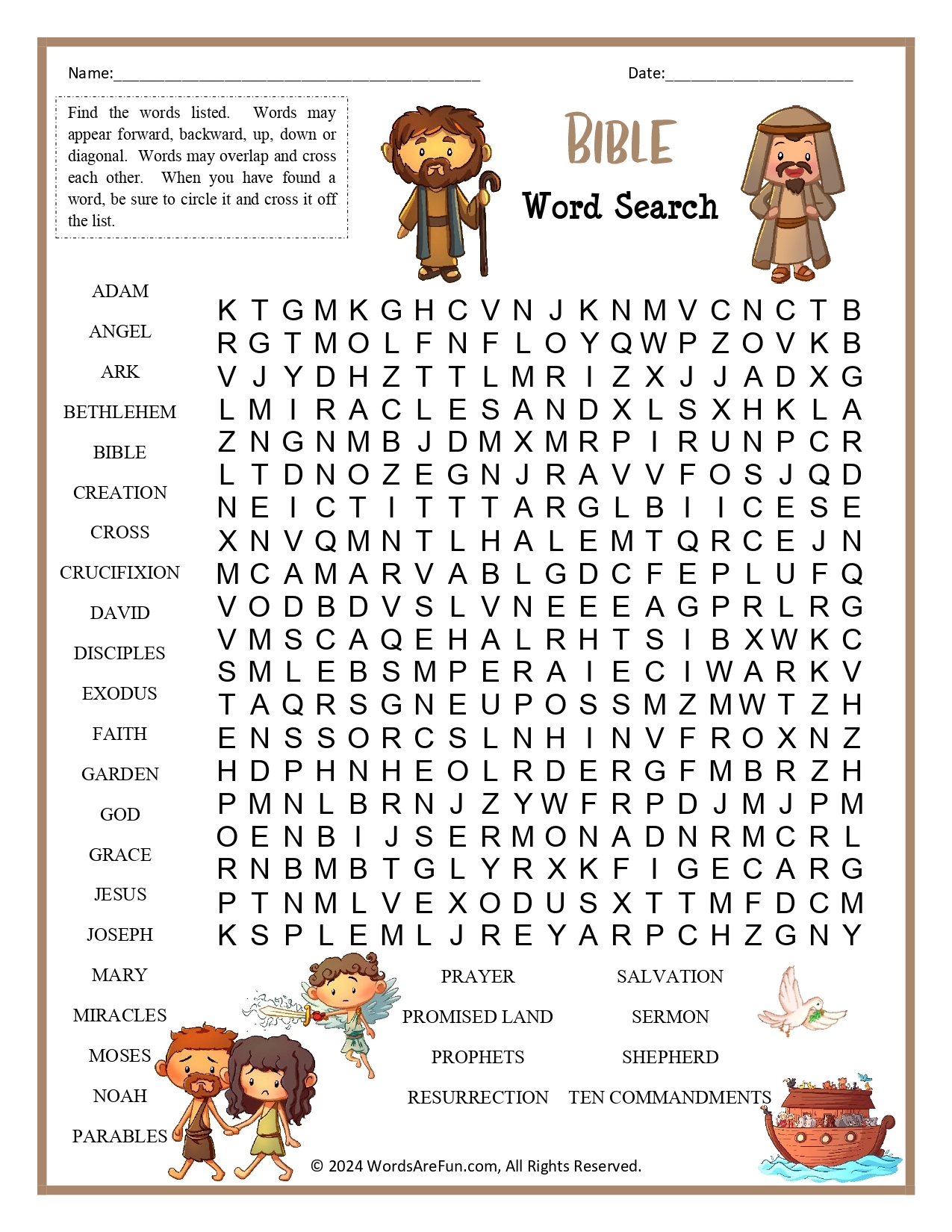 Bible Word Search For Kids