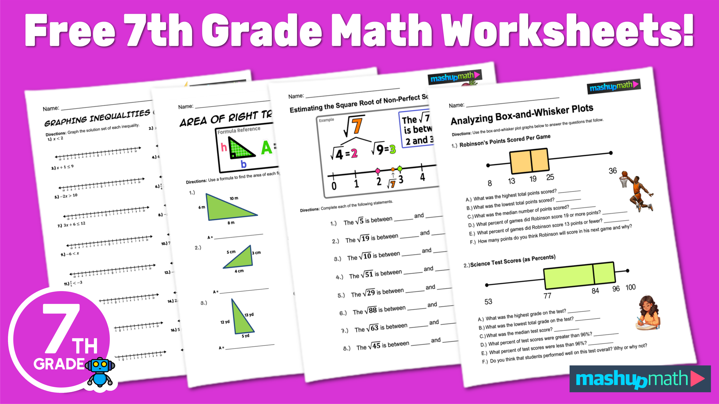 7Th Grade Math Worksheets Free Printable With Answers