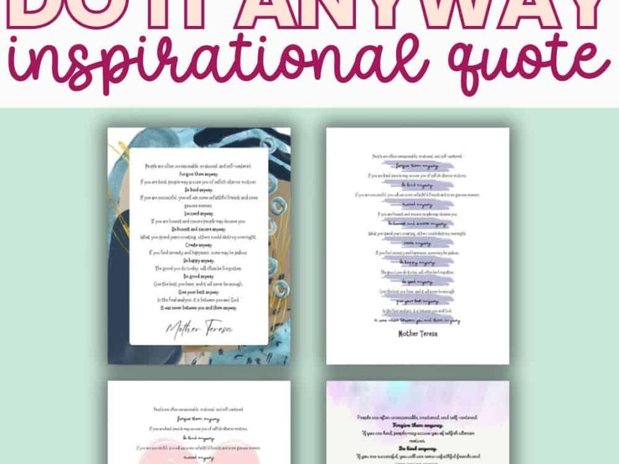 Free Mother Teresa Do It Anyway Printable Making Frugal FUN