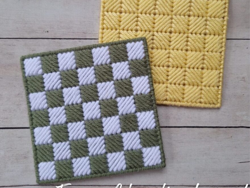 Free Plastic Canvas Checkerboard Coaster Pattern