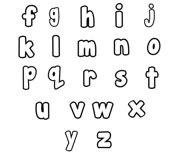 Free Printable Bubble Letter Stencils Set Lowercase