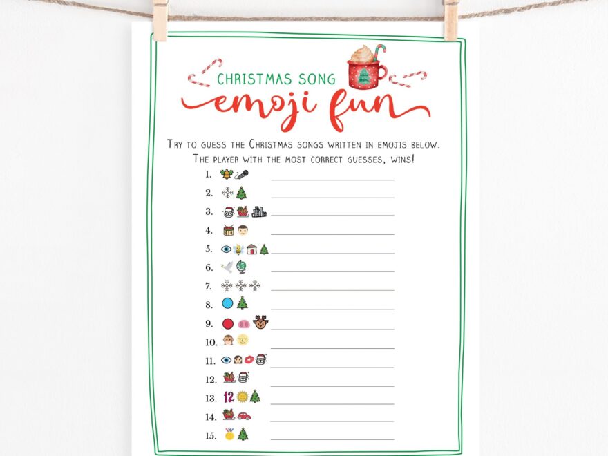 Free Printable Christmas Song Emoji Game