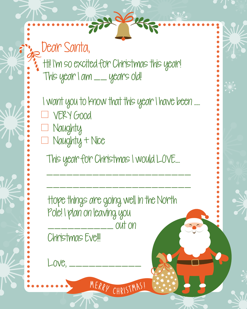 Free Printable Letters To Santa