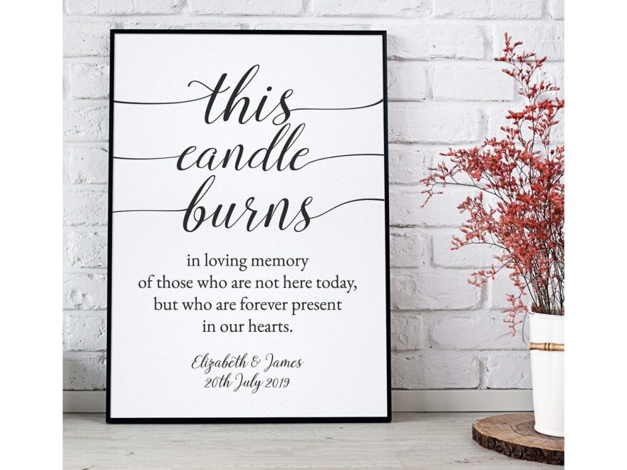 In Loving Memory Wedding Remembrance Candle Print From 4 40 Each