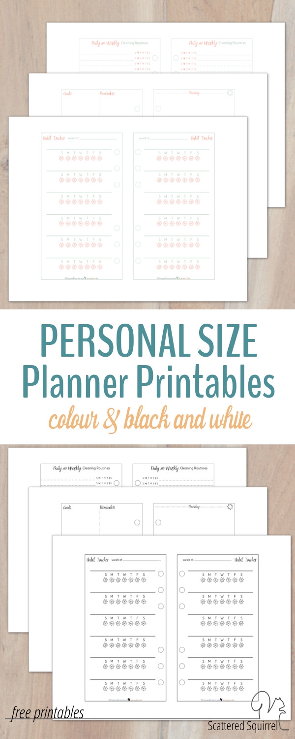 Personal Size Planner Printables Scattered Squirrel