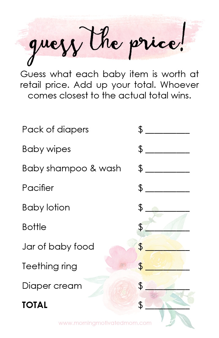 Baby Shower Games Free Printables