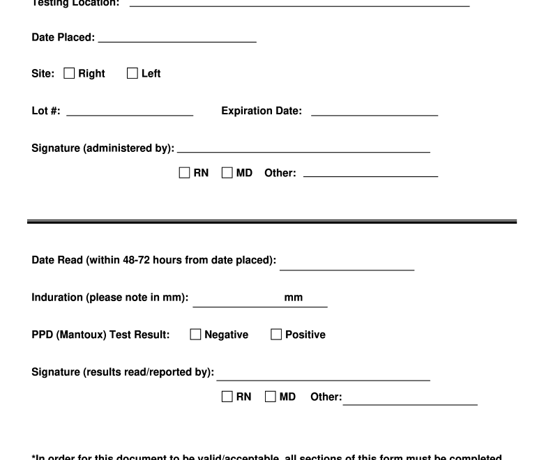 Tb Test Form Fill Online Printable Fillable Blank PdfFiller
