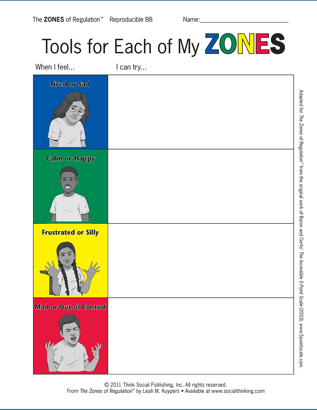 Zones Of Regulation Free Printables