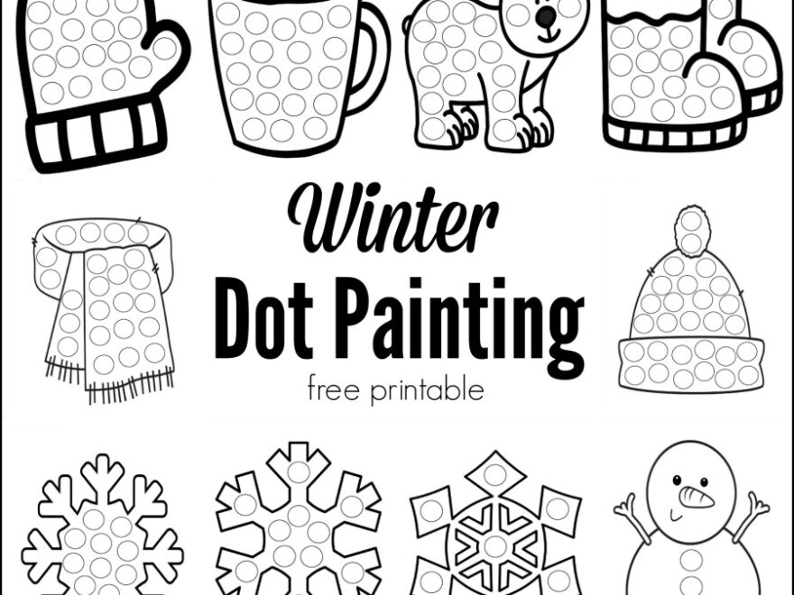 Winter Dot Painting Free Printable The Resourceful Mama